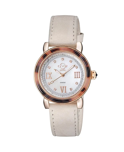 GV2 by Gevril Women's Genoa Swiss Quartz Ip Gold Stainless Steel Bracelet Diamond Watch