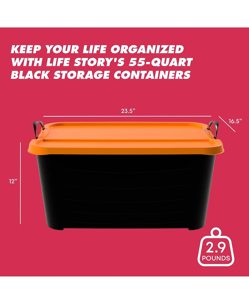 Life Story 55 Quart Stackable Storage Bin, Heavy Duty Lidded Container