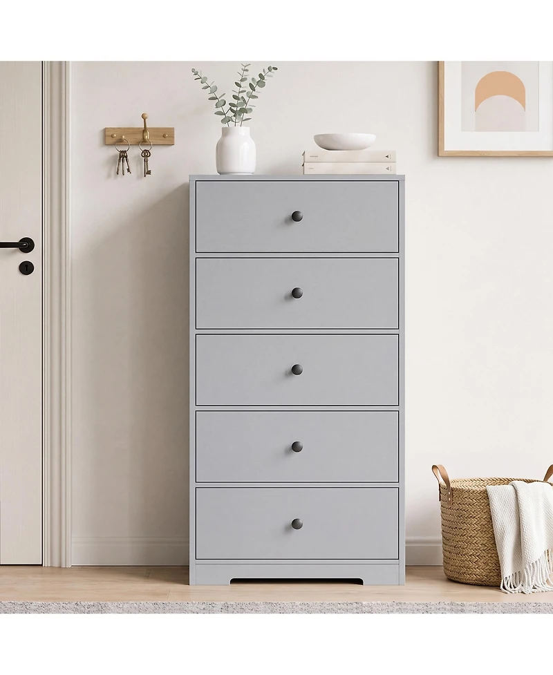 Gaomon 2 Set of Tall Vertical 5 Drawer Dresser