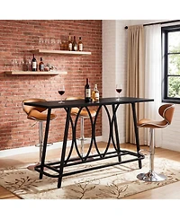 Tribesigns 63-Inch Industrial Bar Table with Sturdy Metal Frame