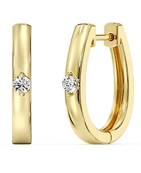 Macy's Lab-Grown Diamond Hoop Earrings (1/10 ct. t.w.) in 14k Yellow Gold-Plated Sterling Silver