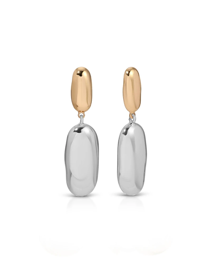 Ettika Gold Oval Drop Earrings