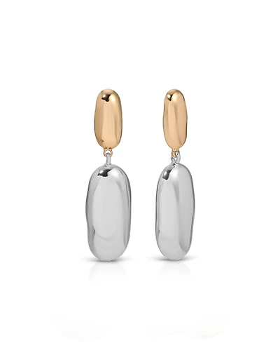 Ettika Gold Oval Drop Earrings