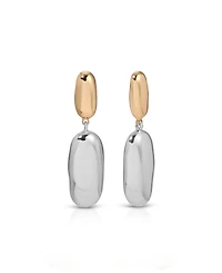 Ettika Gold Oval Drop Earrings