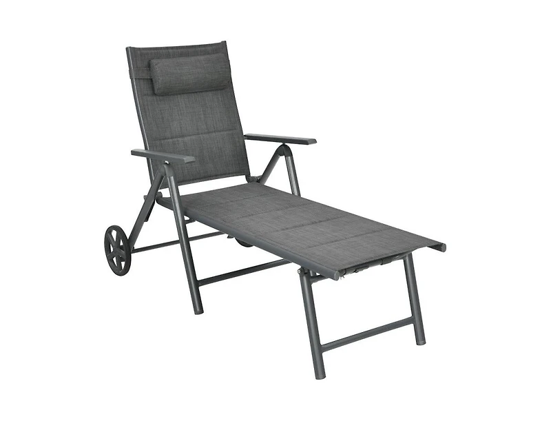 Lucky One Patio Reclining Chaise Lounge with Adjustable Backrest and Pillow