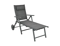Lucky One Patio Reclining Chaise Lounge with Adjustable Backrest and Pillow