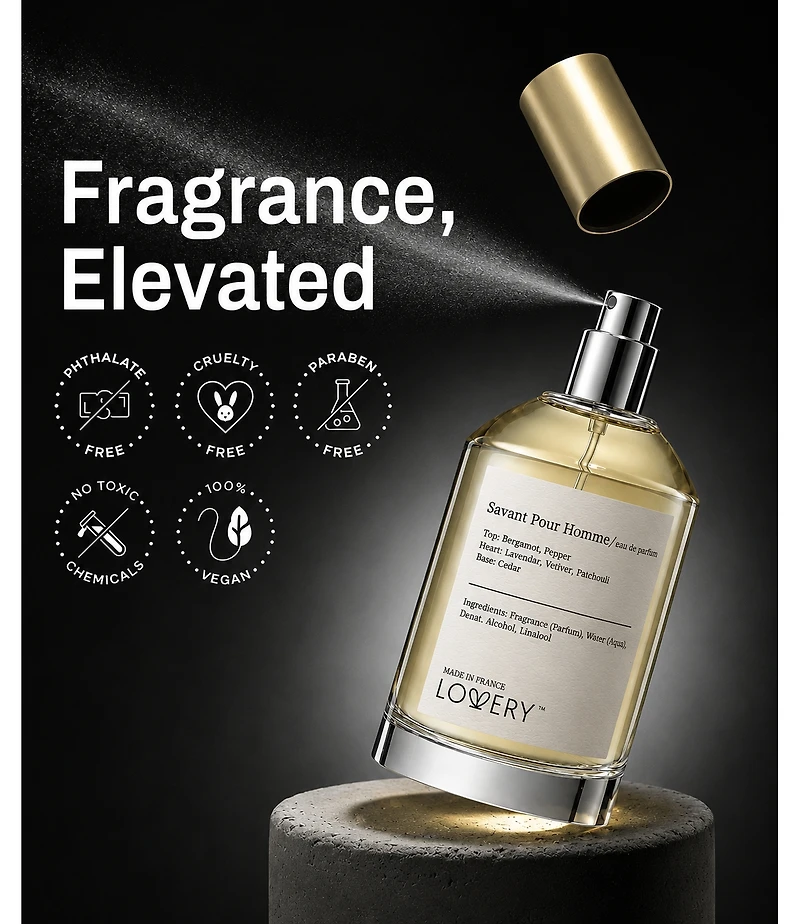 LoveryPlus Savant Pour Homme Perfume Set - 3.4fl oz Mens Fragrance Gift Set with 10ml Travel Size Mini Perfume
