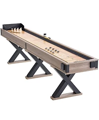 Sugift 11.5 Ft 2 in 1 Shuffleboard and Bowling Combo Game Table with Scratch-Resistant Playfield