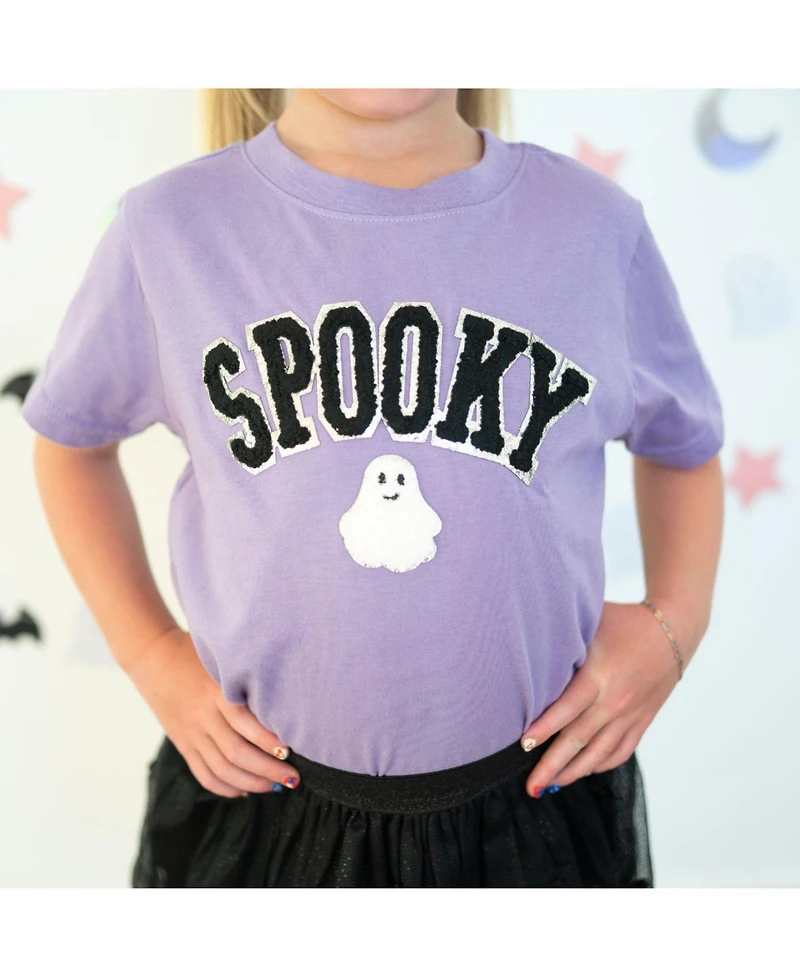 Sweet Wink Little Girls Spooky Ghost Patch Halloween Short Sleeve T-Shirt