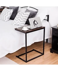 Gymax 2 pieces 26'' Laptop Holder Sofa Side End Table C Table Home Office Furniture