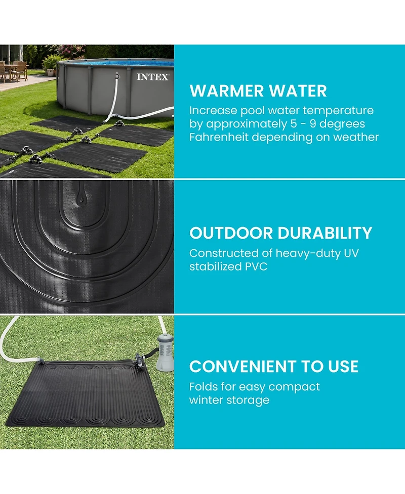 Intex Solar Water Heater Mat for Above Ground Swimming Pool, Black (3 Pack)