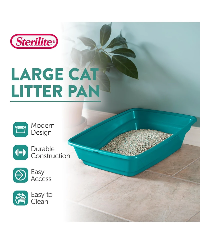 Sterilite 13033W06 Lg Frame Cat Litter Pan with Low Entrance, Sea Going (6 Pack)