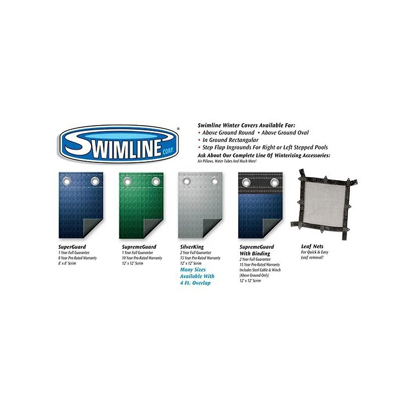 Swimline 24 Ft Round Above Ground Swimming Pool Winter Cover, Blue | PCO827