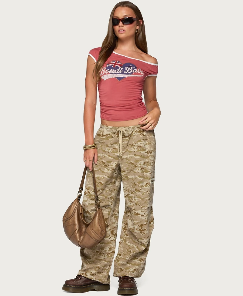 Edikted Women's Demey Camo Baggy Pants