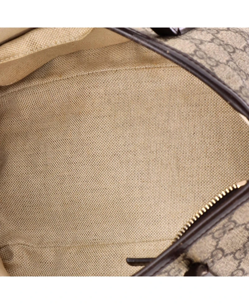 Pre-Owned Gucci Small Convertible Zip Tote Gg Coated Canvas with Leather