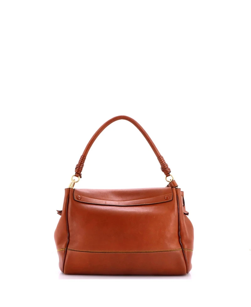 Pre-Owned Chloe Small Owen Flap Bag Leather