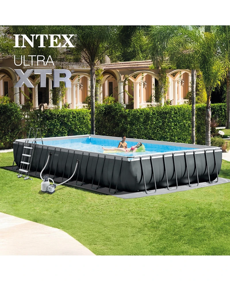 Intex 32' x 16' x 52" Ultra Xtr Rectangular Pool w/ 2 Floating Chairs and Cooler