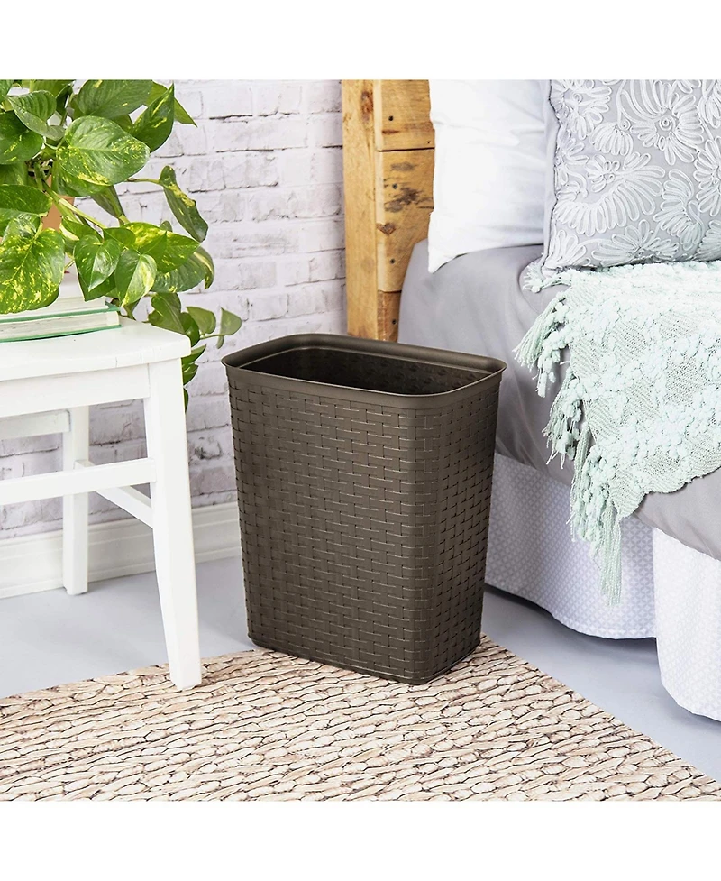 Sterilite Weave 3.4 Gallon Plastic Home/Office Wastebasket Trash Can (6 Pack)