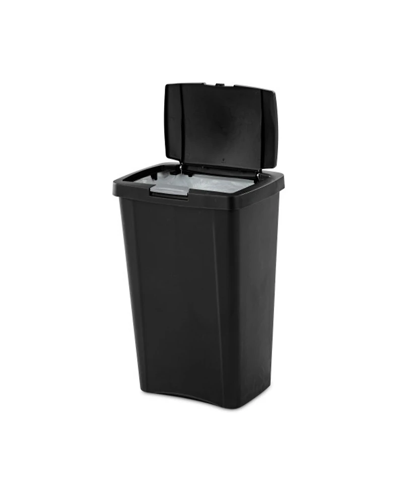 Sterilite 13 Gallon TouchTop Wastebasket with Titanium Latch, Black (16 Pack)