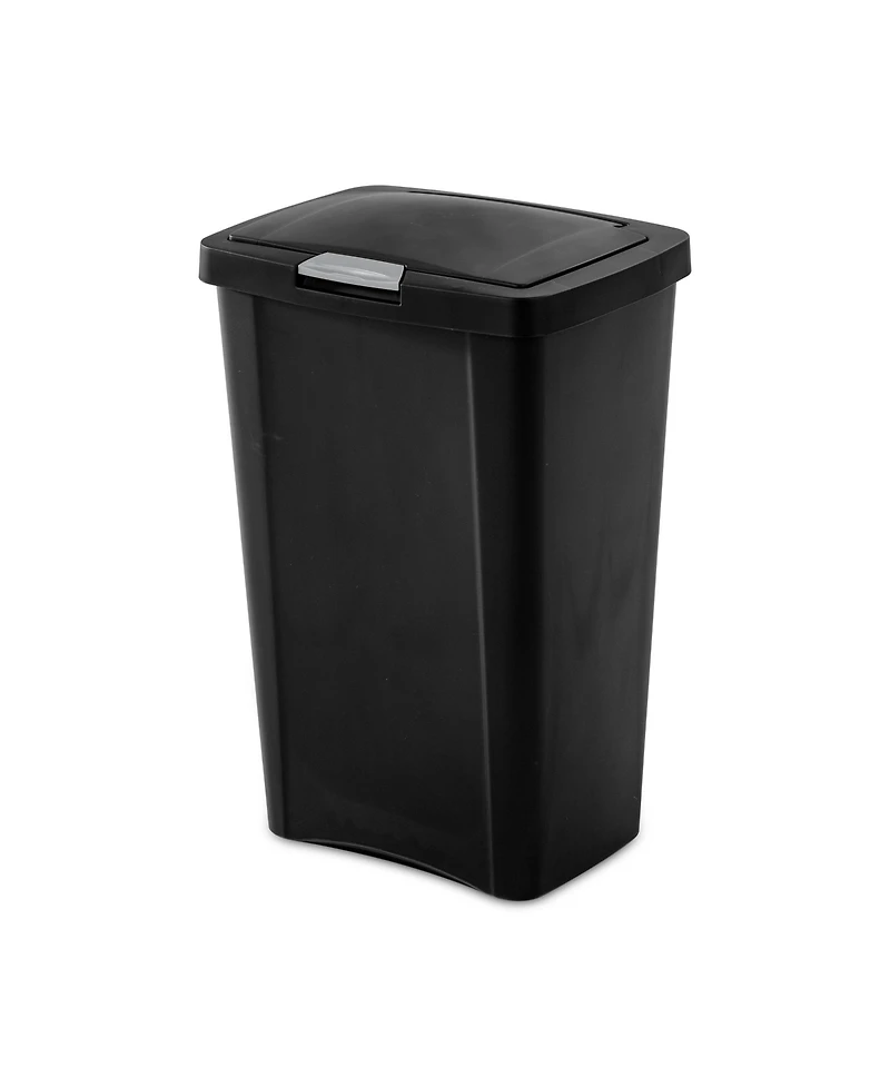 Sterilite 13 Gallon TouchTop Wastebasket with Titanium Latch, Black (16 Pack)