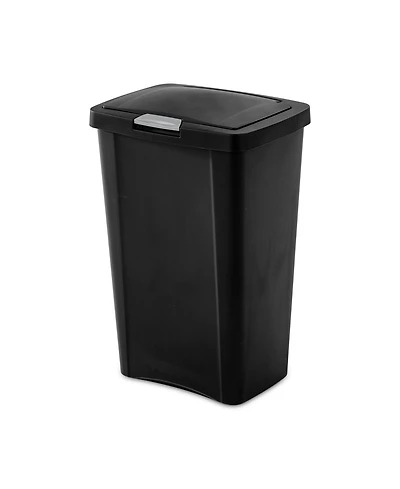 Sterilite 13 Gallon TouchTop Wastebasket with Titanium Latch, Black (16 Pack)