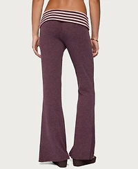 Edikted Women's Stay Stripey Foldover Pants
