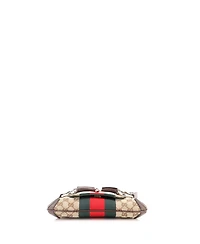 Pre-Owned Gucci Small Horsebit Nm Web Chain Clutch Gg Canvas