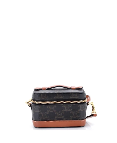 Pre-Owned Celine Mini Top Handle Convertible Vanity Case Triomphe Coated Canvas