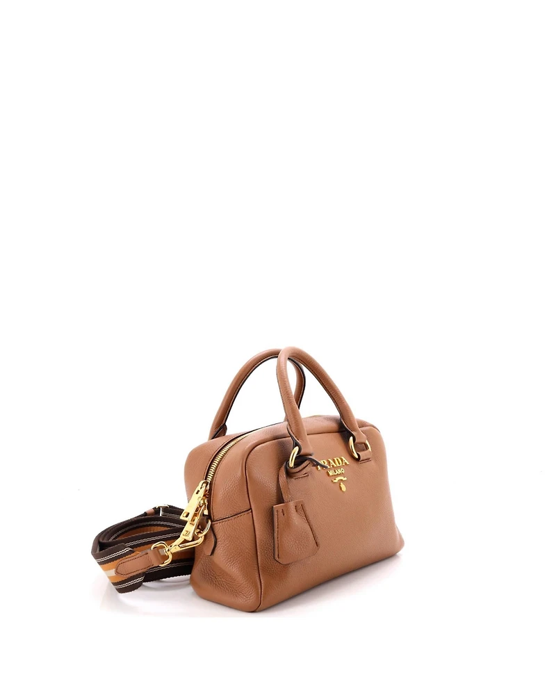 Pre-Owned Prada Small Striped Strap Convertible Bauletto Bag Vitello Phenix
