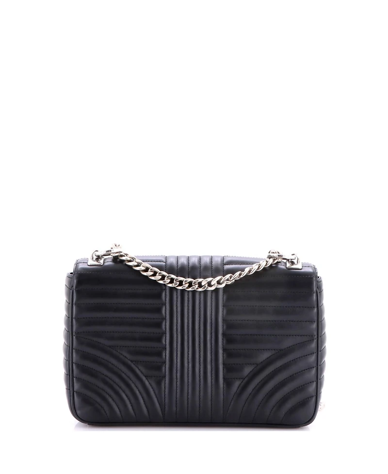 Pre-Owned Prada Large Chain Flap Shoulder Bag Diagramme Quilted Leather