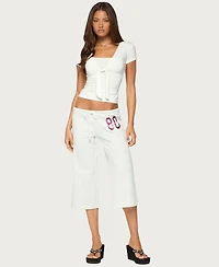 Edikted Women's 80 Sequin Capri Sweatpants