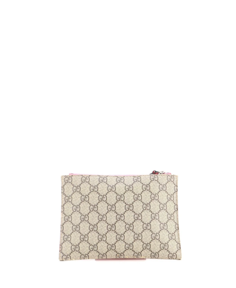 Pre-Owned Gucci Children's Bow Wristlet Clutch Gg Coated Canvas with Leather
