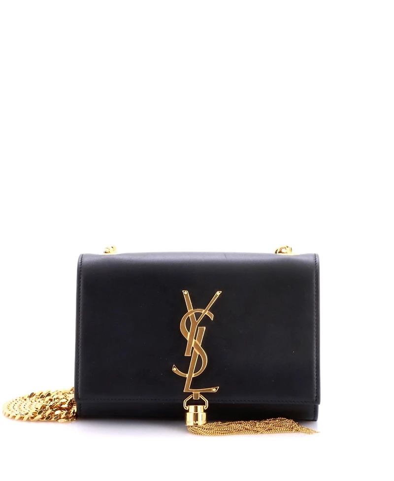 Pre-Owned Saint Laurent Small Classic Monogram Tassel Crossbody Bag Leather