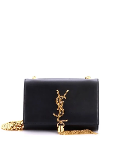 Pre-Owned Saint Laurent Small Classic Monogram Tassel Crossbody Bag Leather