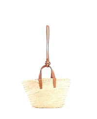 Pre-Owned Celine Teen Triomphe Basket Shoulder Bag Raffia with Leather