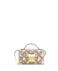 Pre-Owned Gucci Mini Padlock Top Handle Bag Printed Gg Coated Canvas and Leather