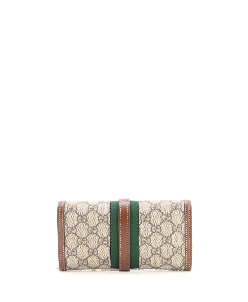 Pre-Owned Gucci Jackie 1961 Continental Chain Wallet Gg Coated Canvas