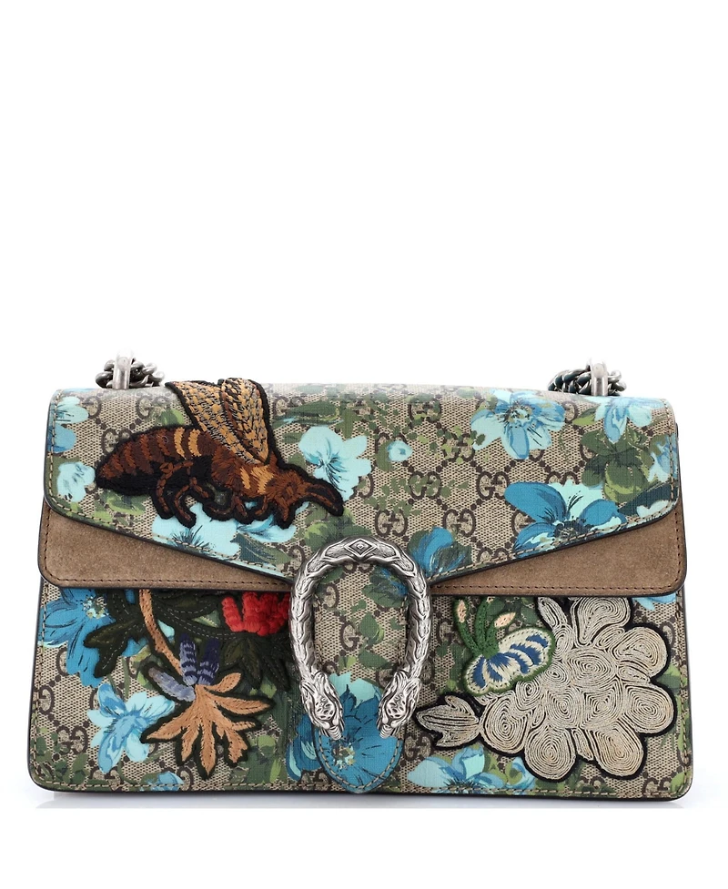 Pre-Owned Gucci Small Dionysus Bag Embroidered Printed Gg Coated Canvas