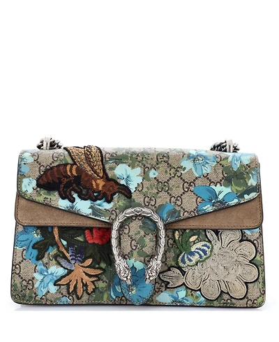 Pre-Owned Gucci Small Dionysus Bag Embroidered Printed Gg Coated Canvas