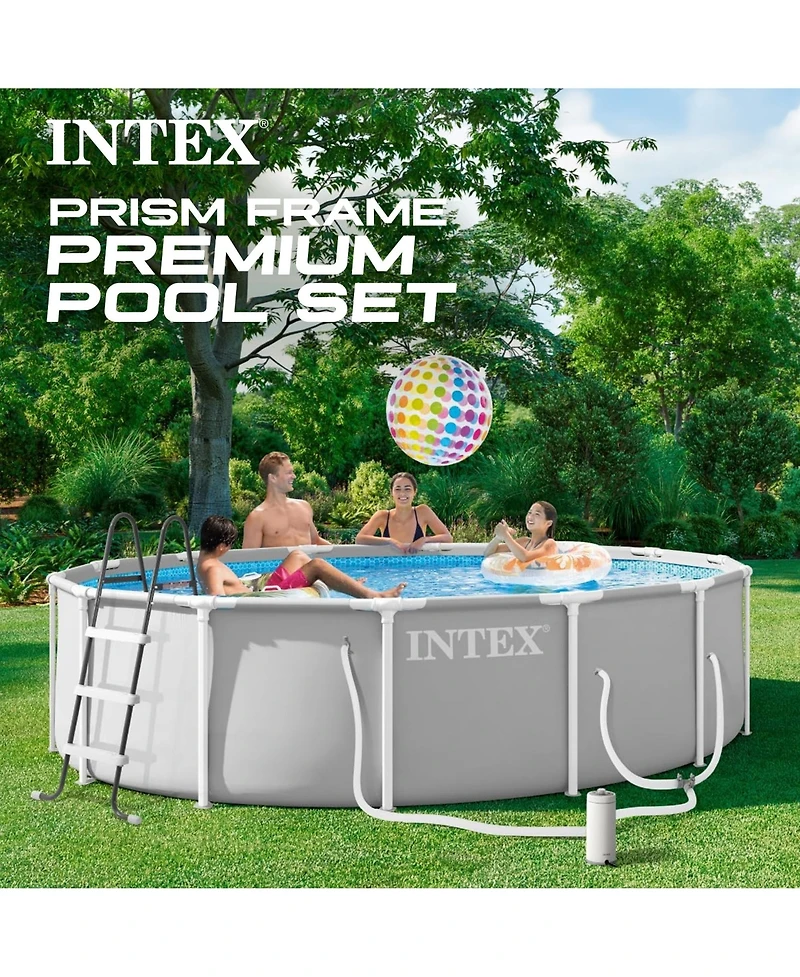 Intex Prism Frame 14ft x 42in Premium Above Ground Pool Set with Filter Pump