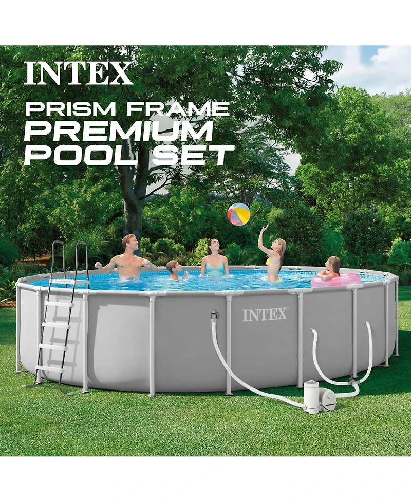 Intex Prism Frame 20ft x 52in Premium Above Ground Pool Set with Filter Pump