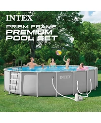 Intex Prism Frame 20ft x 52in Premium Above Ground Pool Set with Filter Pump