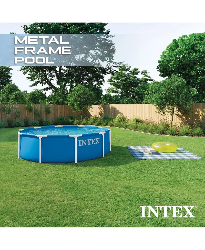 Intex 28200EP 10Ft X 30In Metal Frame Above Ground Swimming Pool, Pool Only