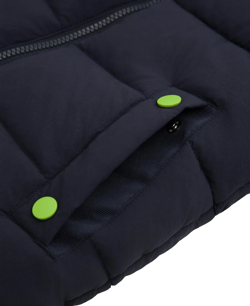 Rokka&Rolla Toddler Boys Ethan Borg Lined Hooded Puffer Jacket 2T-5T