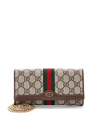 Pre-Owned Gucci Ophidia Chain Wallet Gg Coated Canvas