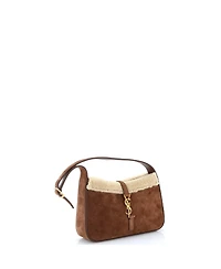 Pre-Owned Saint Laurent Small Le 5 a 7 Hobo Suede with Shearling
