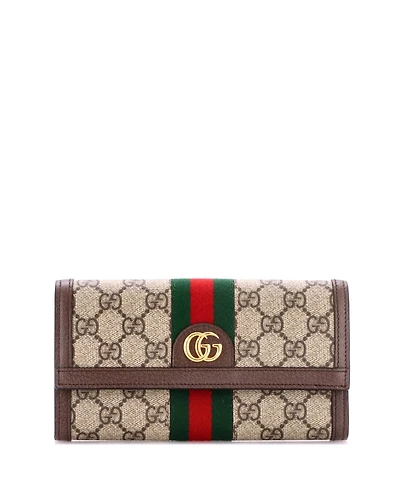 Pre-Owned Gucci Ophidia Continental Wallet Gg Coated Canvas