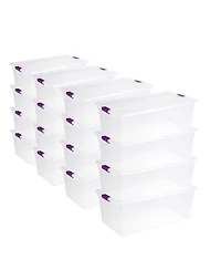 Sterilite 110 Qt Clear Storage Organization Box w/ Secure Latching Lid (16 Pack)