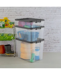 Sterilite 108 Qt Clear Stacker Storage Container Tote w/ Latching Lid, 16 Pack
