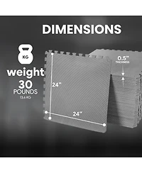 BalanceFrom Fitness 144 Sq Ft Interlocking Exercise Mat Tiles, Gray (2 Pack)